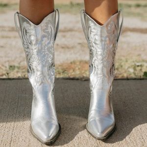 Billini Silver Cowboy Boots